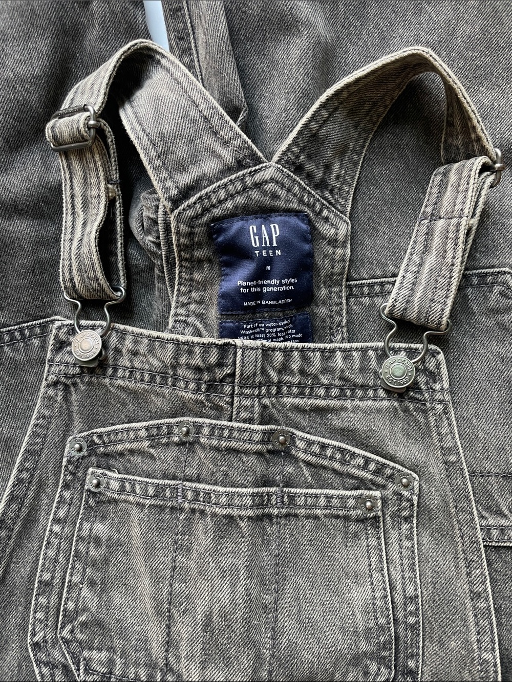 GAP Relaxed Gray Washed Denim Overalls
